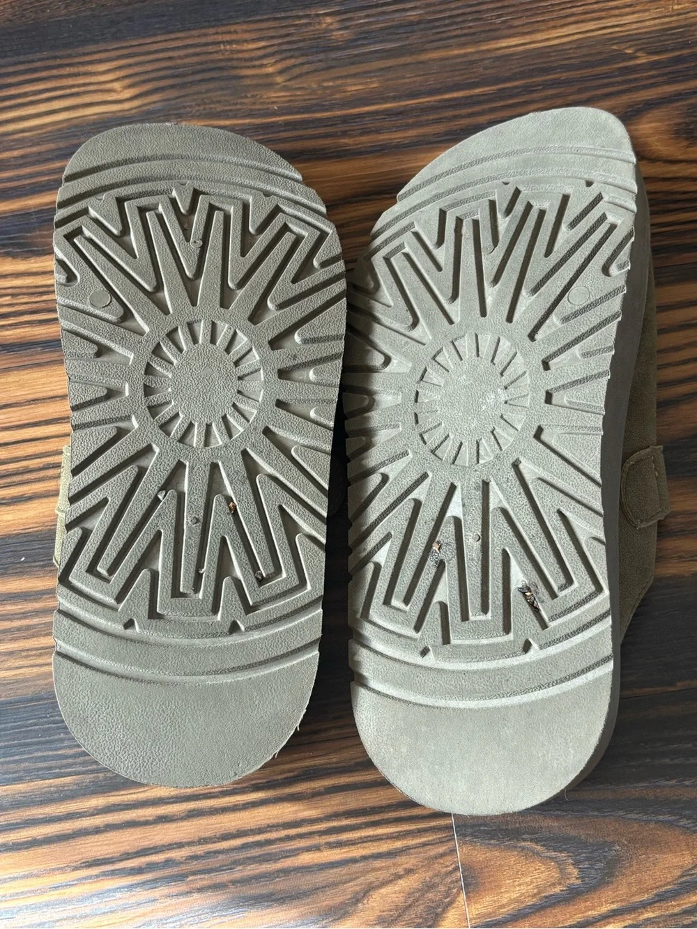 Women’s Suede Slip-On Mule in Olive with Buckle - Picture 3 of 3